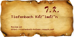 Tiefenbach Kálmán névjegykártya